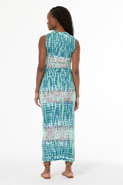 Tamara Dress - Teal Aurora Wash