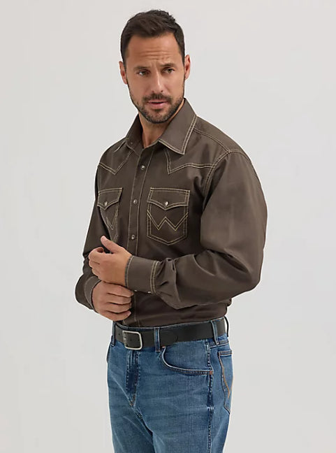 Wrangler Retro Premium Men's Long Sleeve Western Snap Shirt