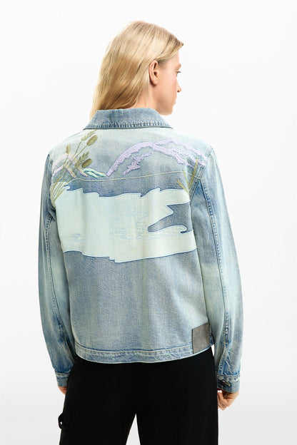 Denim Patch Jacket - Swan