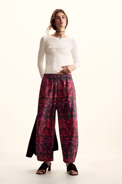 Wide Printed Trousers