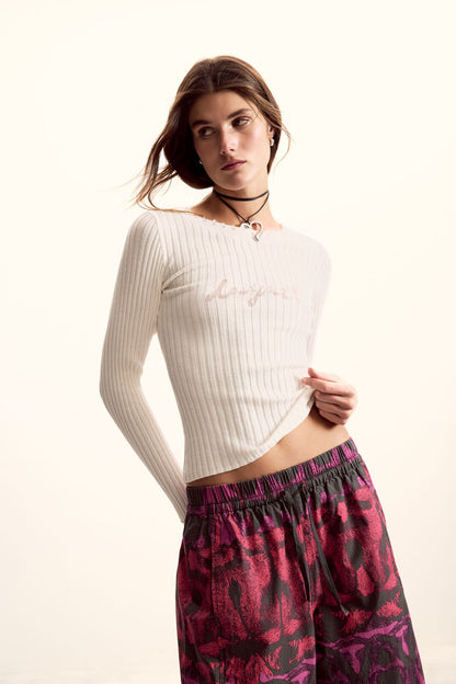 Wide Printed Trousers