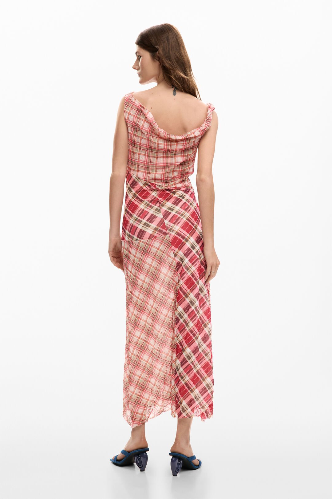 Checked Plaid Strap Dress
