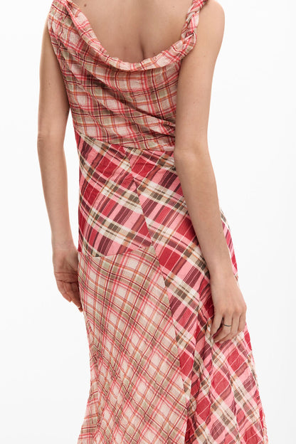 Checked Plaid Strap Dress