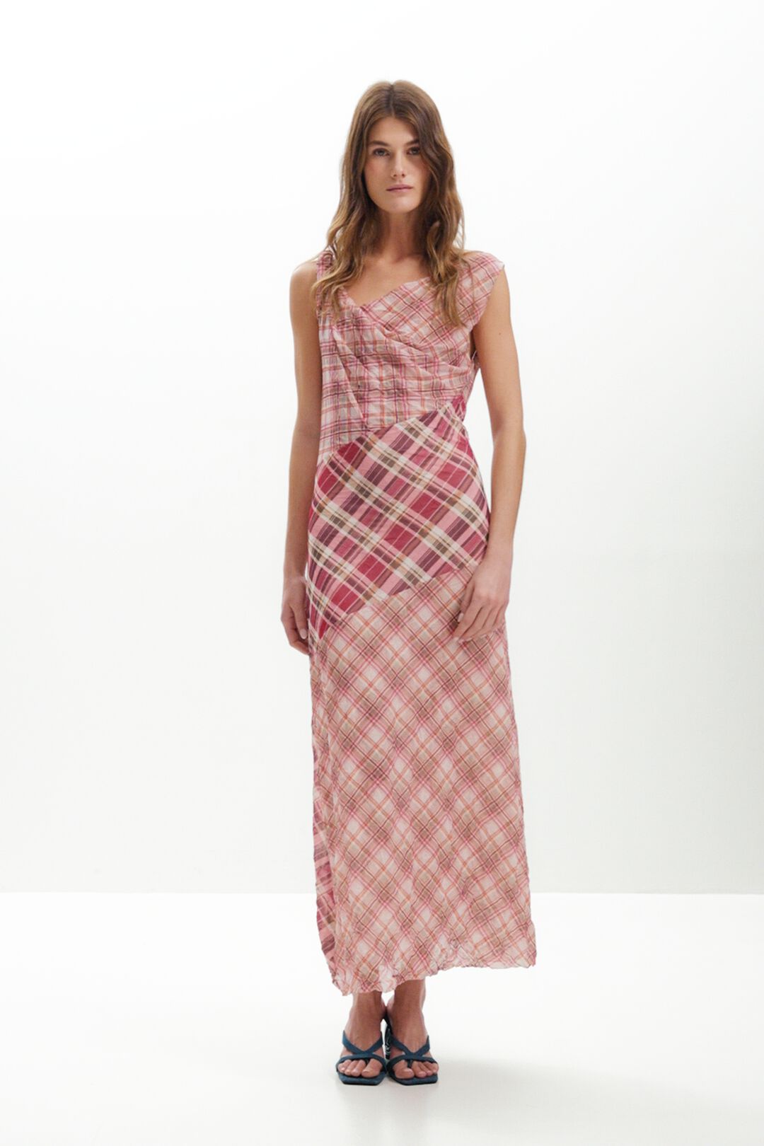 Checked Plaid Strap Dress