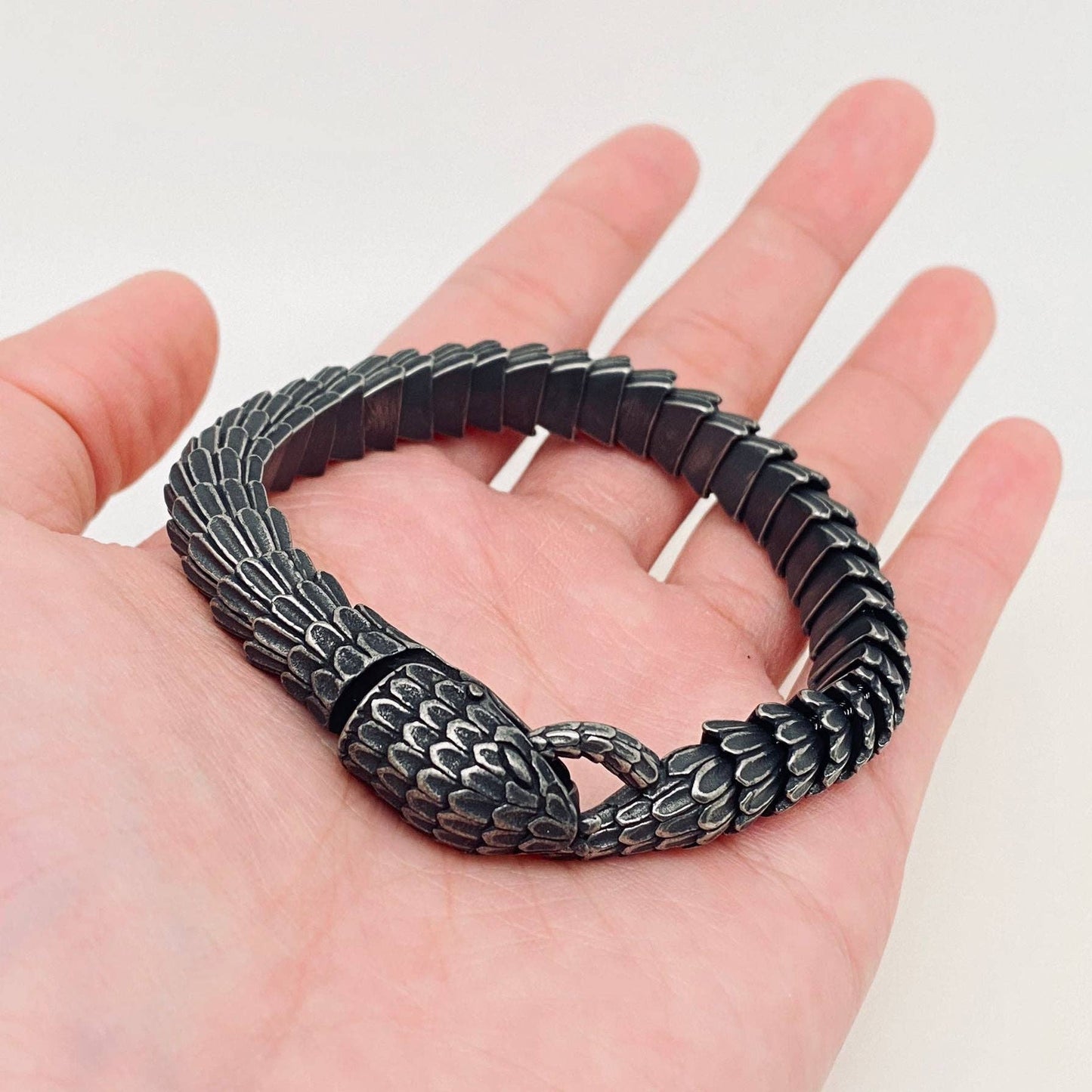 Black Coating Stainless Steel Snake Chain Bracelet