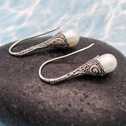 Sterling Silver and Fresh Water Pearl Drop Earrings