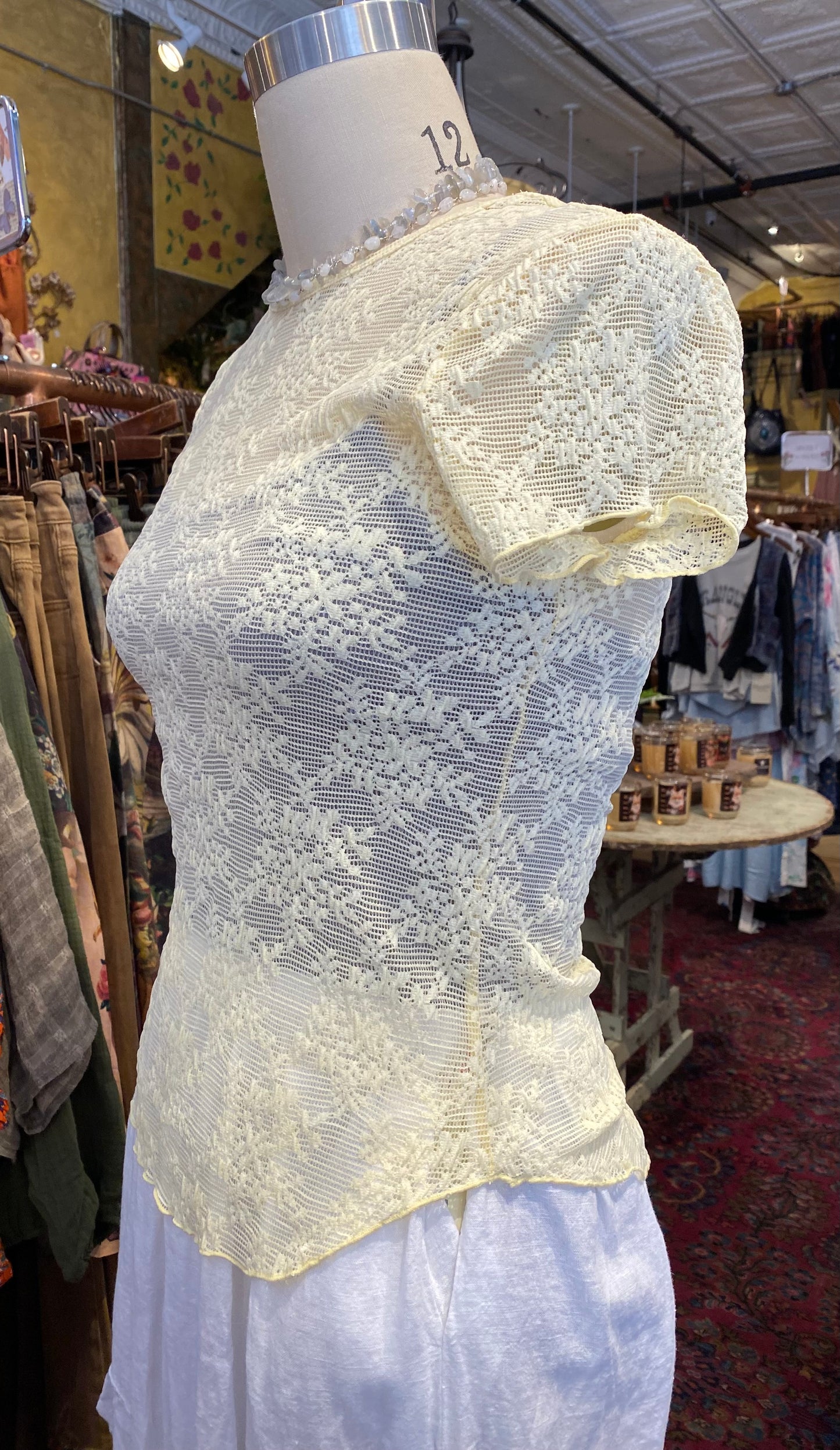 Ready To Go Lace Tee - Butter Yellow