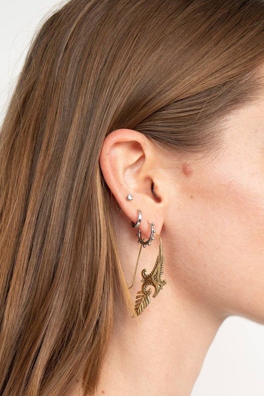 Gold Feather Earrings