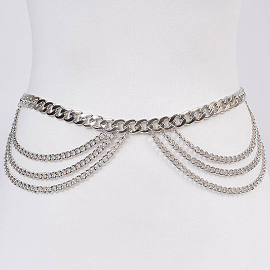 Symmetric Chain Belt - Silver