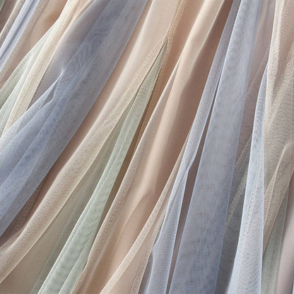 Layered Ombre Tulle Flared Maxi Skirt - multiple variants