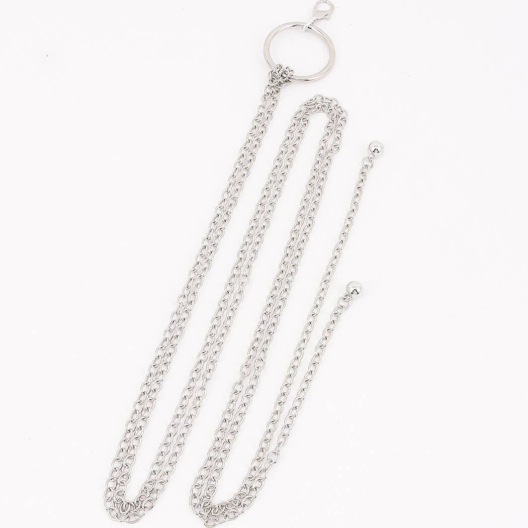 Circle Buckle Layered Chain Waist Belt - SL