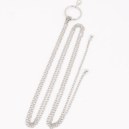 Circle Buckle Layered Chain Waist Belt - SL