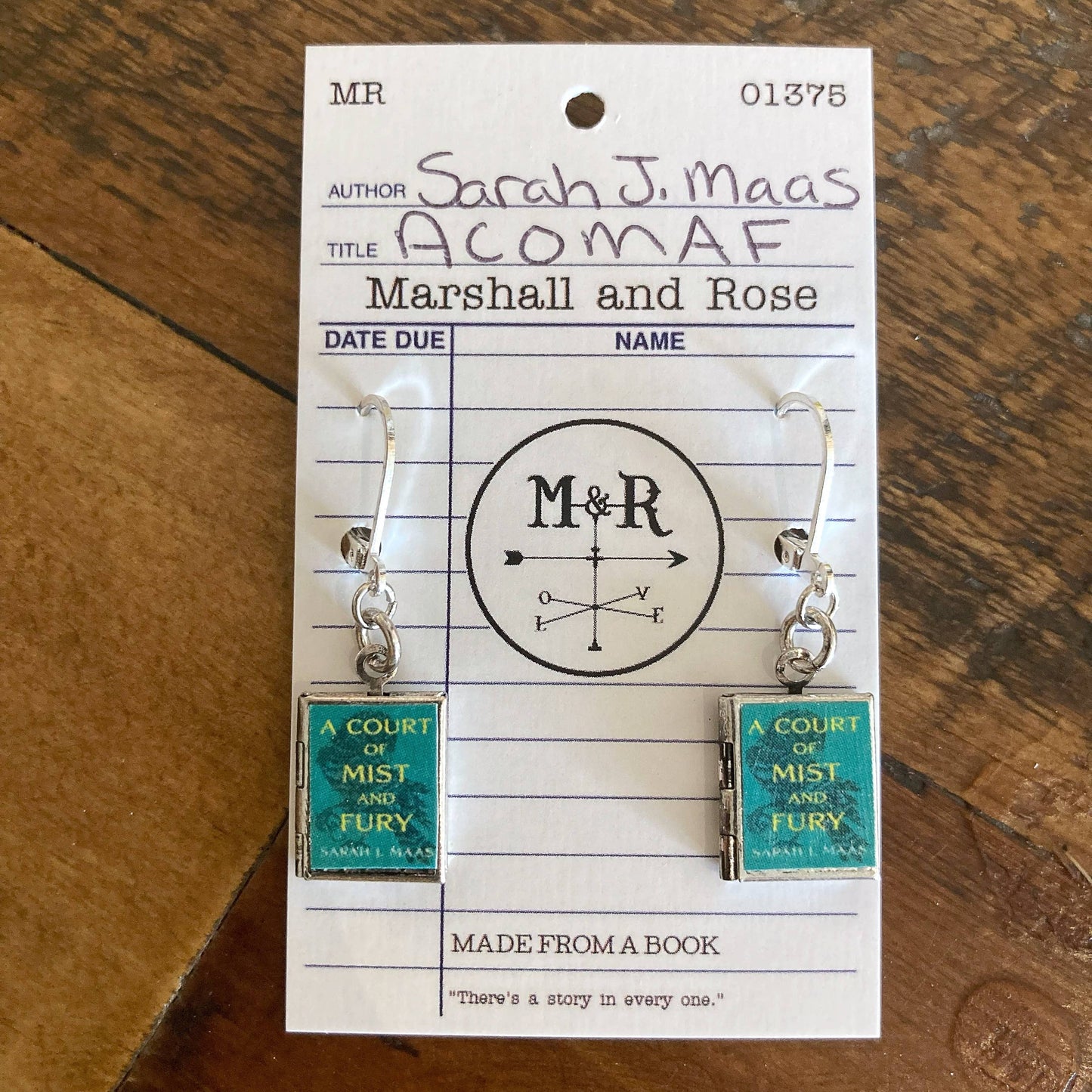 Earrings Book Locket A Court of Mist and Fury