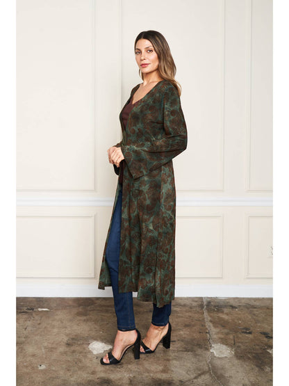Flocked Kimono - Paisley