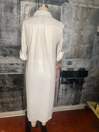 Button Front Dress- Champagne