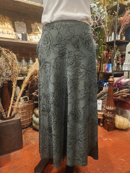 Saga Cotton Floral Emobroidered Skirt