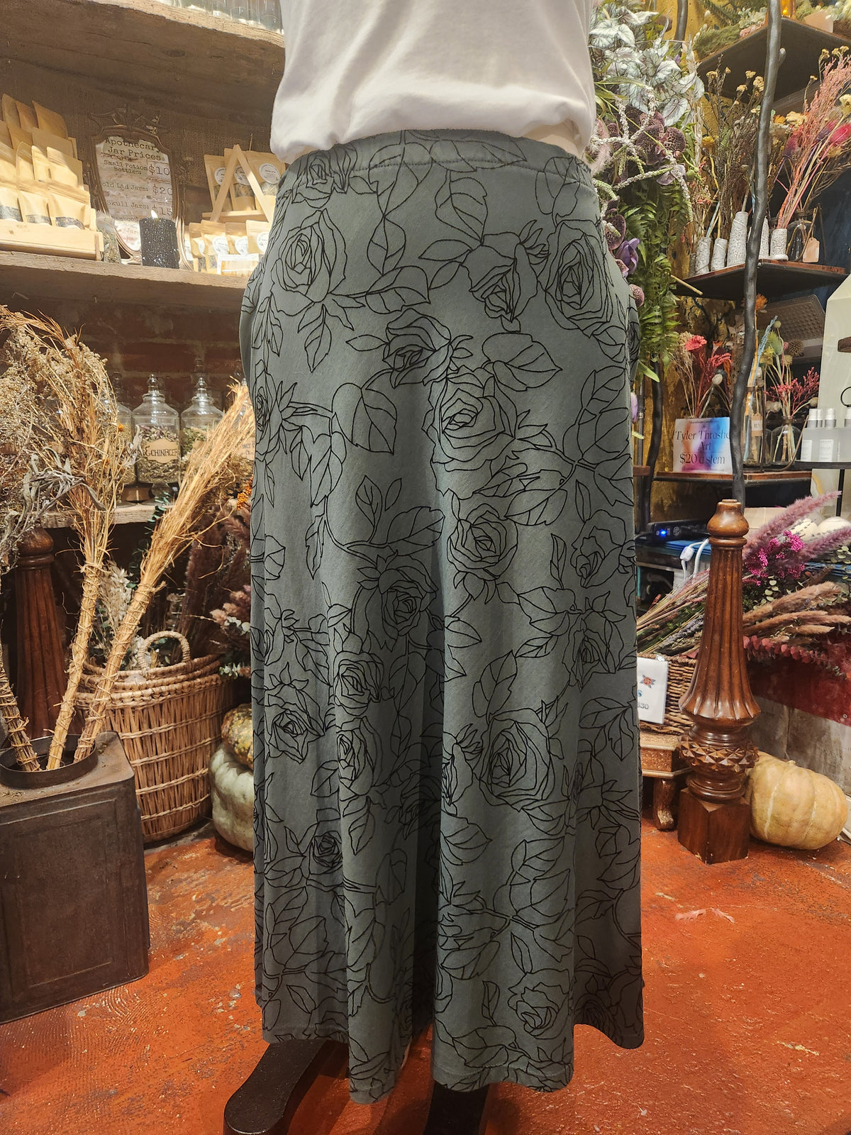 Saga Cotton Floral Emobroidered Skirt