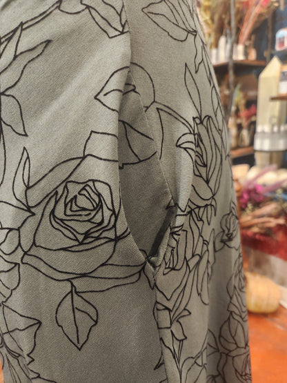 Saga Cotton Floral Emobroidered Skirt