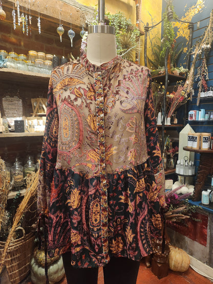 Semi Sheer Velvet Blouse