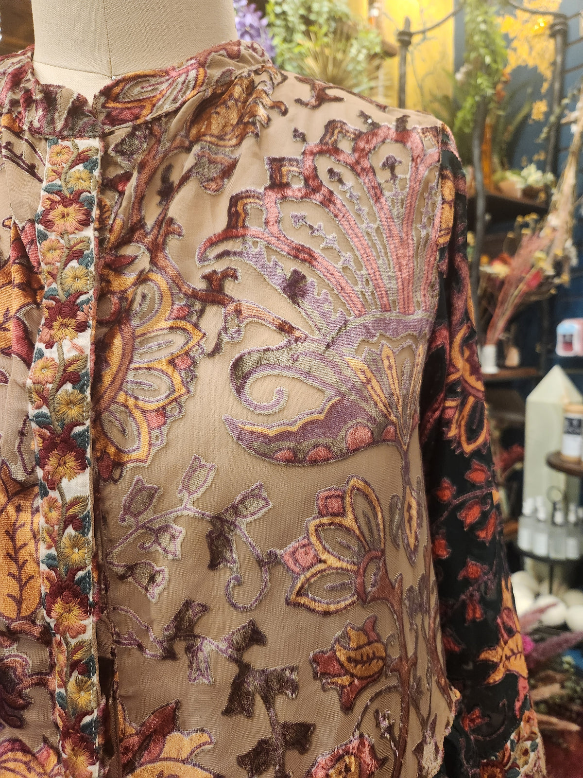 Semi Sheer Velvet Blouse