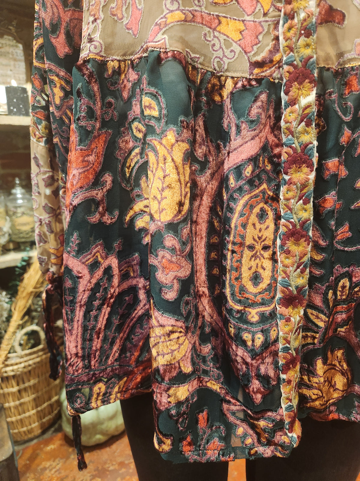 Semi Sheer Velvet Blouse