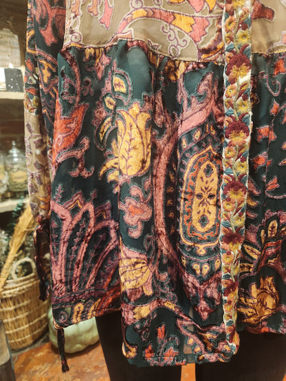 Semi Sheer Velvet Blouse