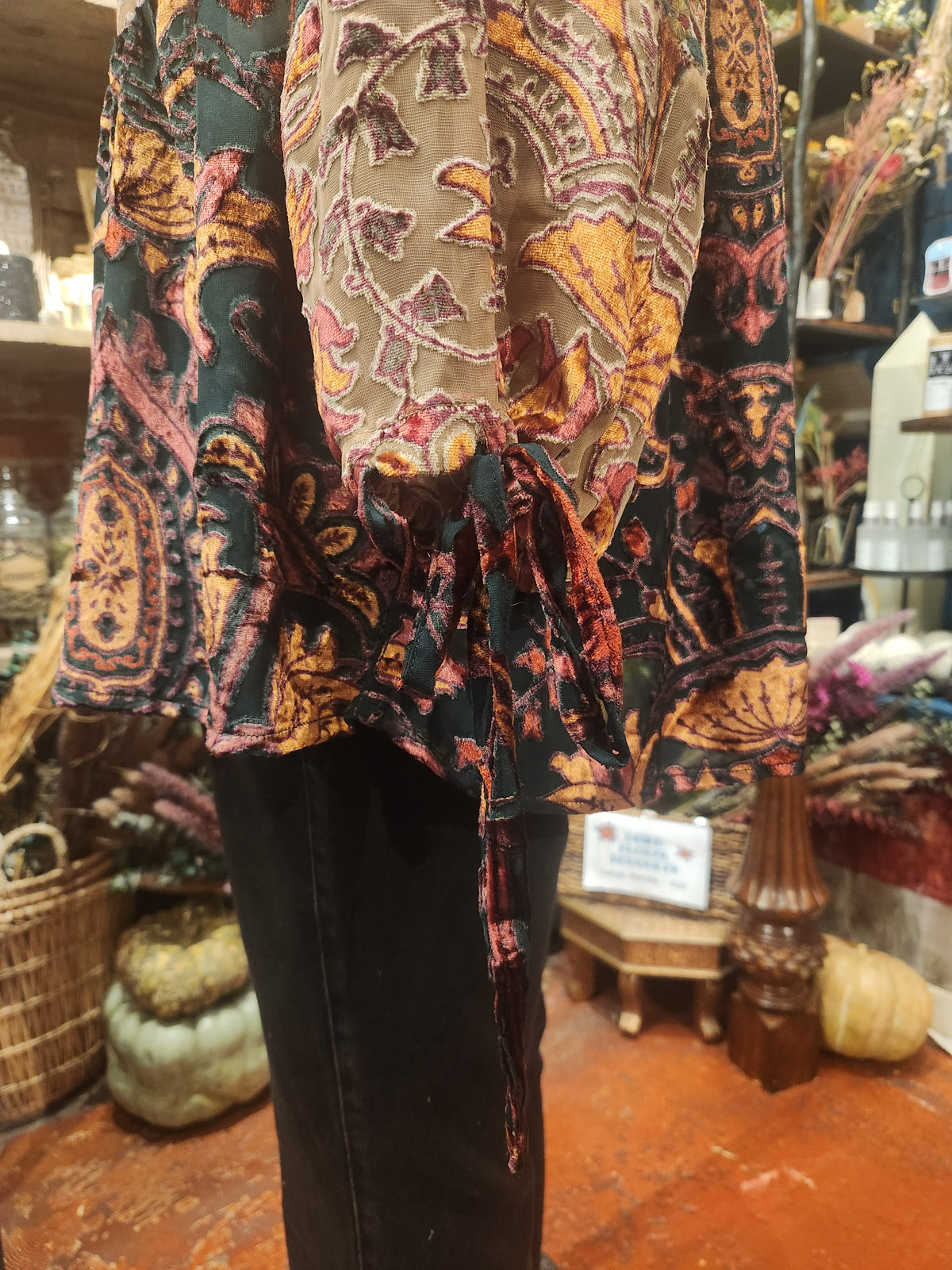 Semi Sheer Velvet Blouse