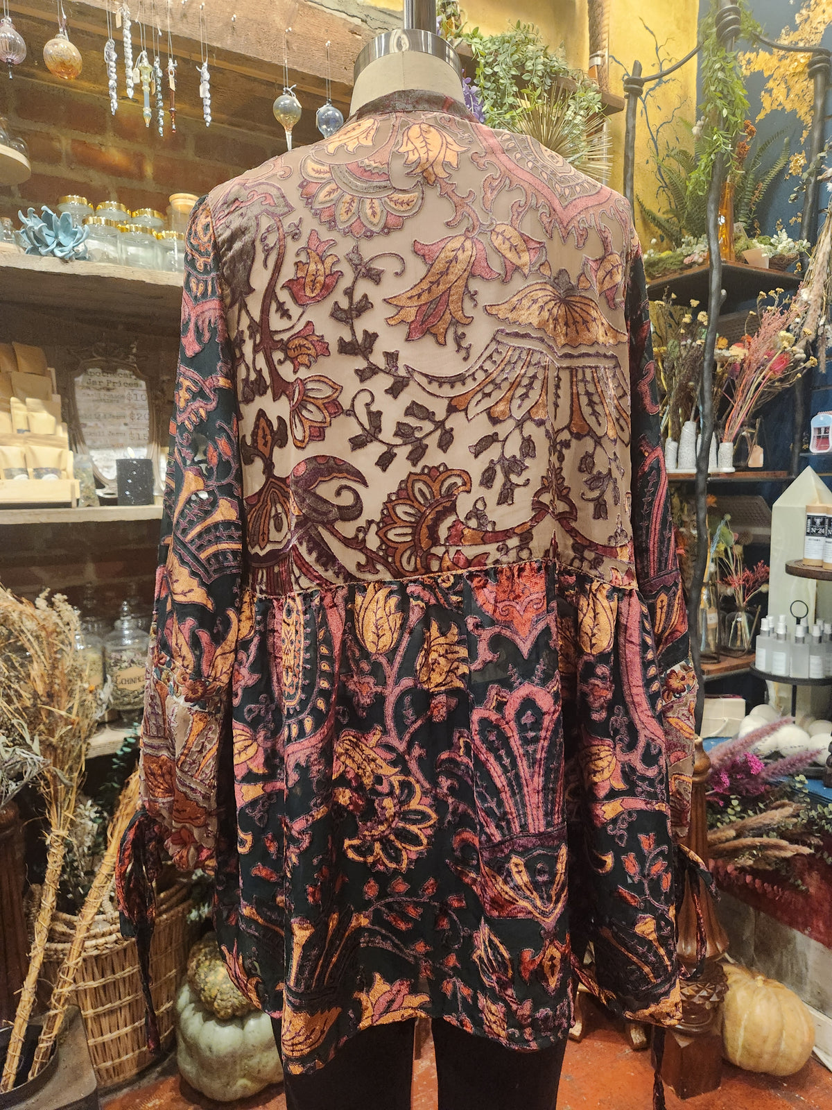 Semi Sheer Velvet Blouse