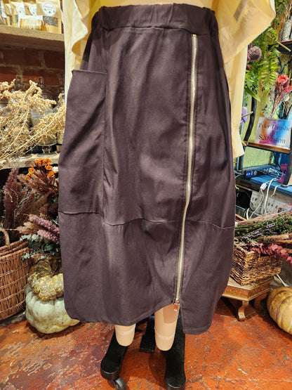 Zip Accent Bubble Skirt