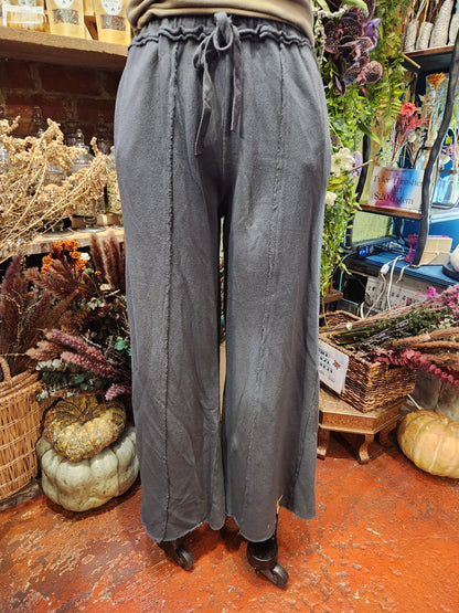 French Terry Raw Trim Track Pants