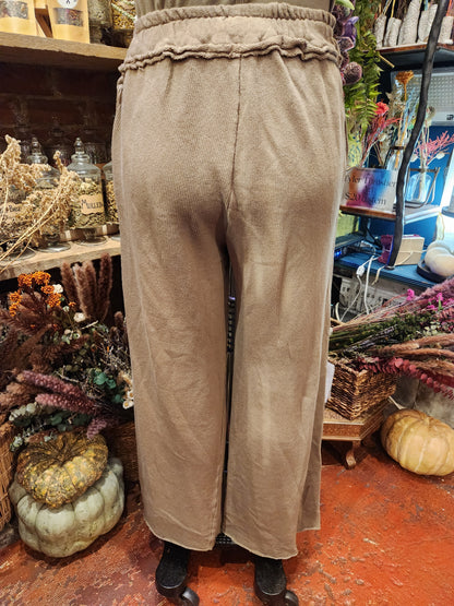 French Terry Raw Trim Track Pants