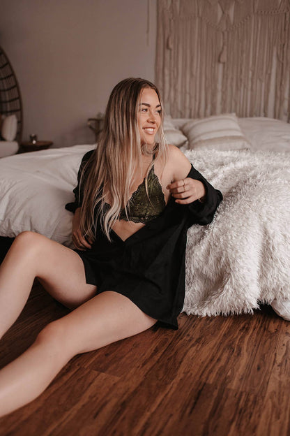 Olive Front Hook Lace Bralette