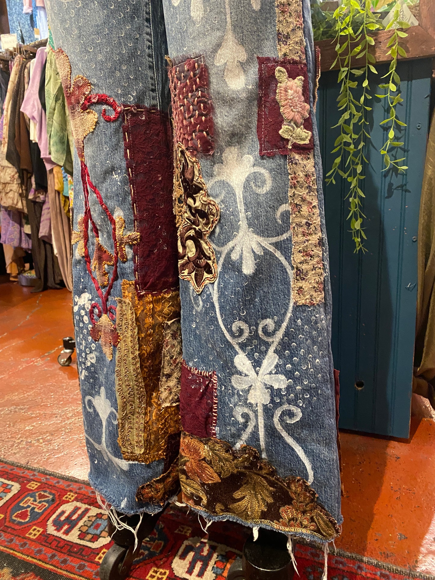Embroidered Dreams Daze High Rise Wide Leg Jean - Savannah Pedersen*