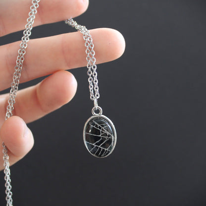 Mini Real Spider Web Necklace - Stainless Steel