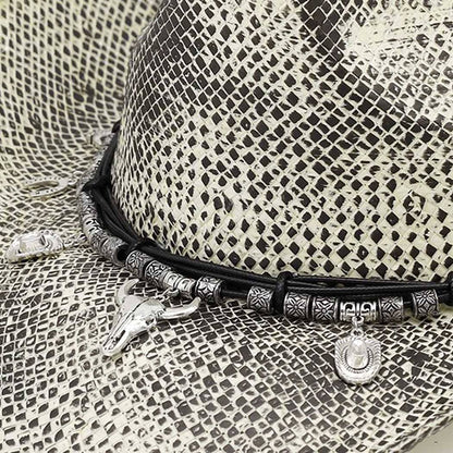 Handmade Vintage Cowboy Hat With Western Bull Head