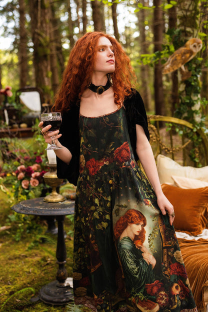 Solstice Bohéme Long Maxi Slip Dress w/ Persephone and Moon