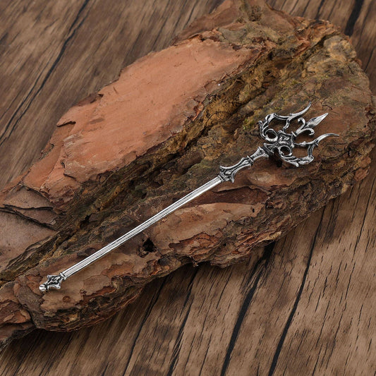 Vintage Trident Sword Hairpin - Silver