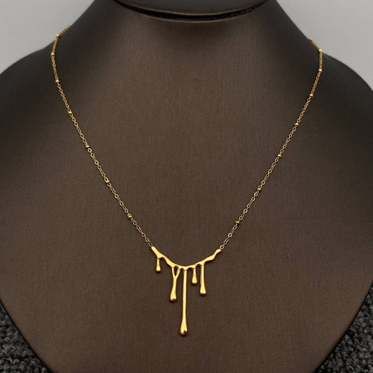 Lava Charm 18K Gold Plated SS Necklace - Golden