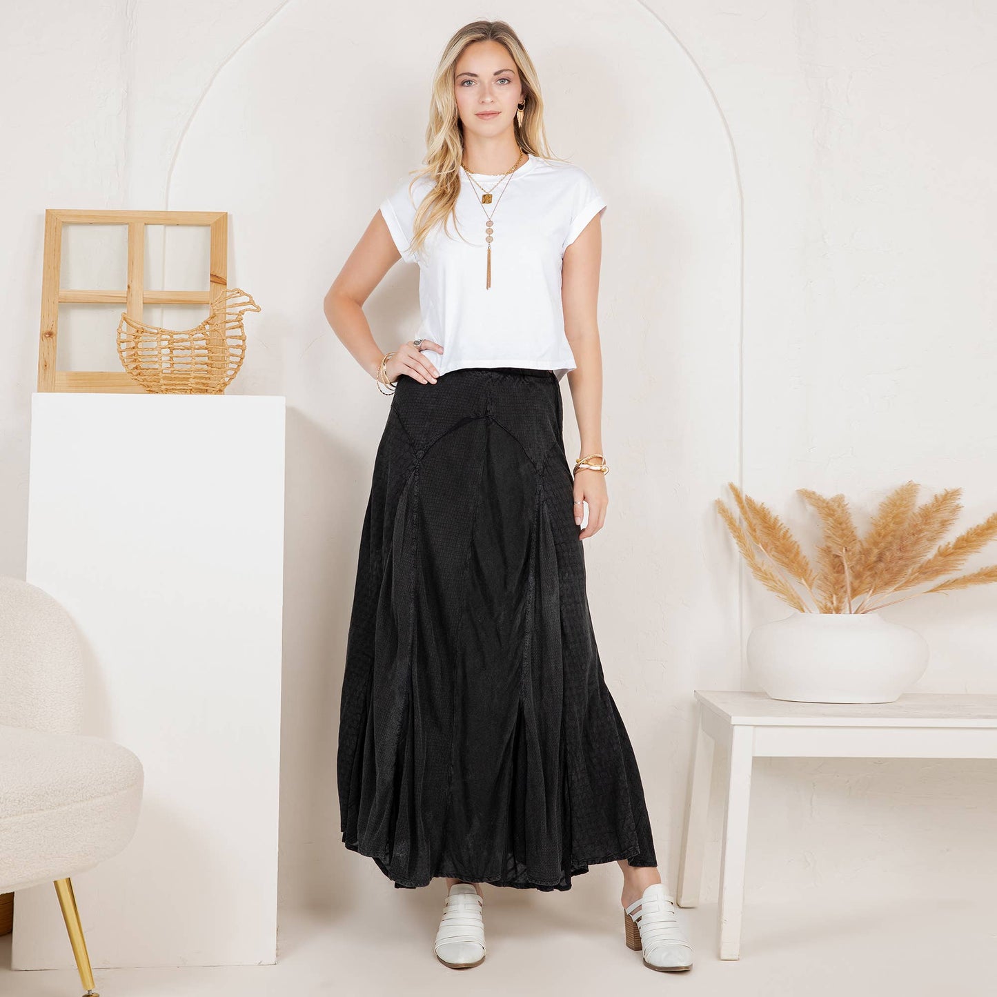 Boho Flair - Asymmetrical Mid-Length Skirt