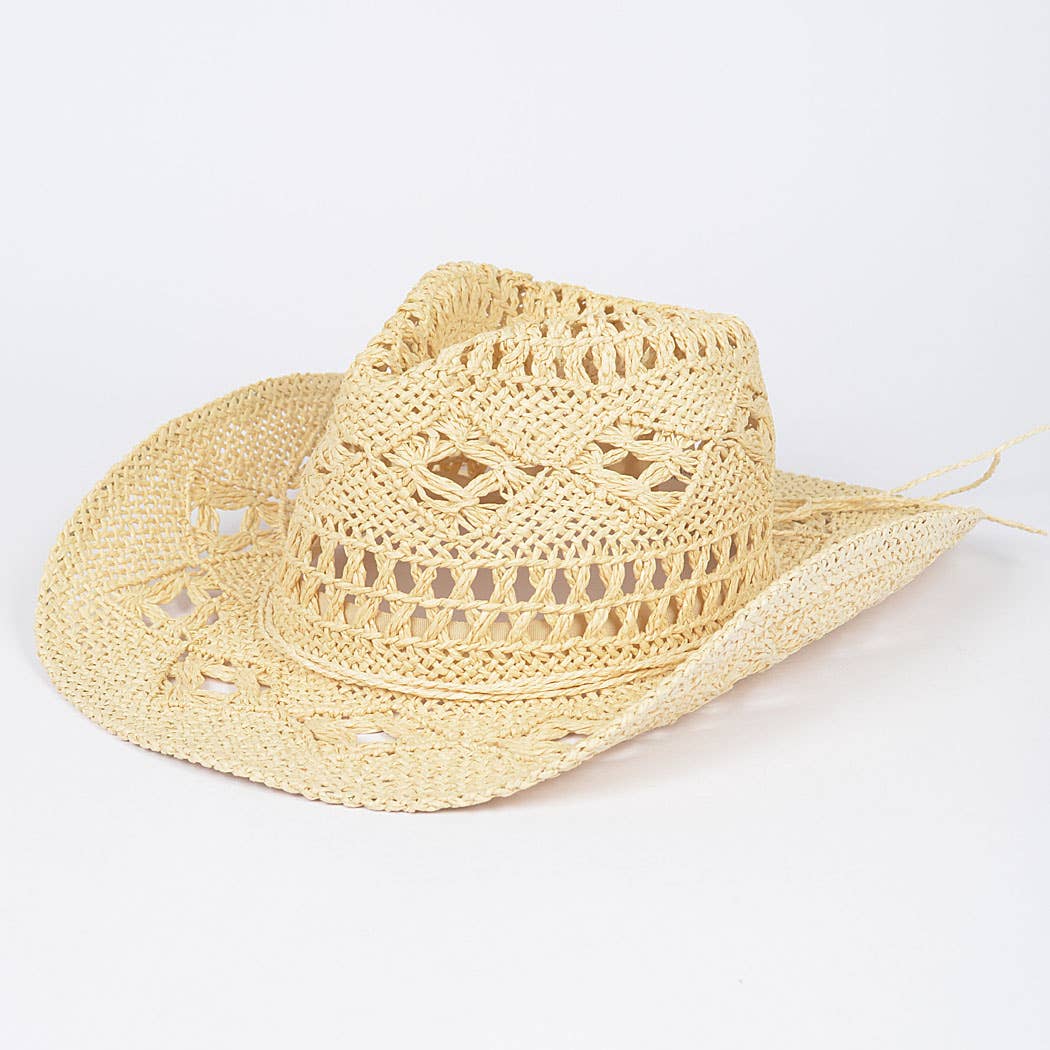 Faux Straw Cowboy Hat