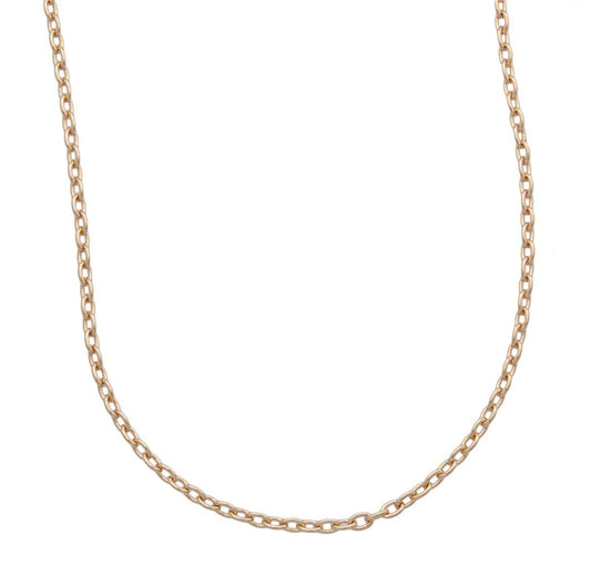 Gold Tone 3mm Base Metal Cross Chain - 30"