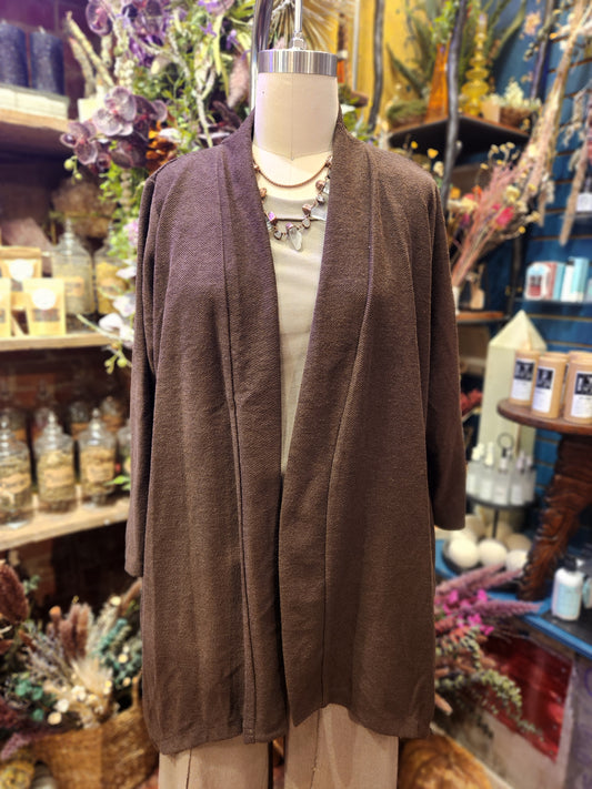 French Terry Panel Collar Duster