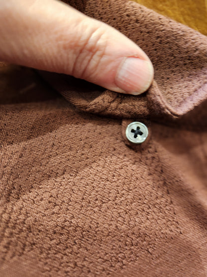Men's Brown Cotton Blend Button up