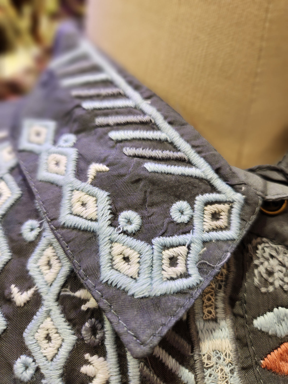 Button Up Embroidered Blouse