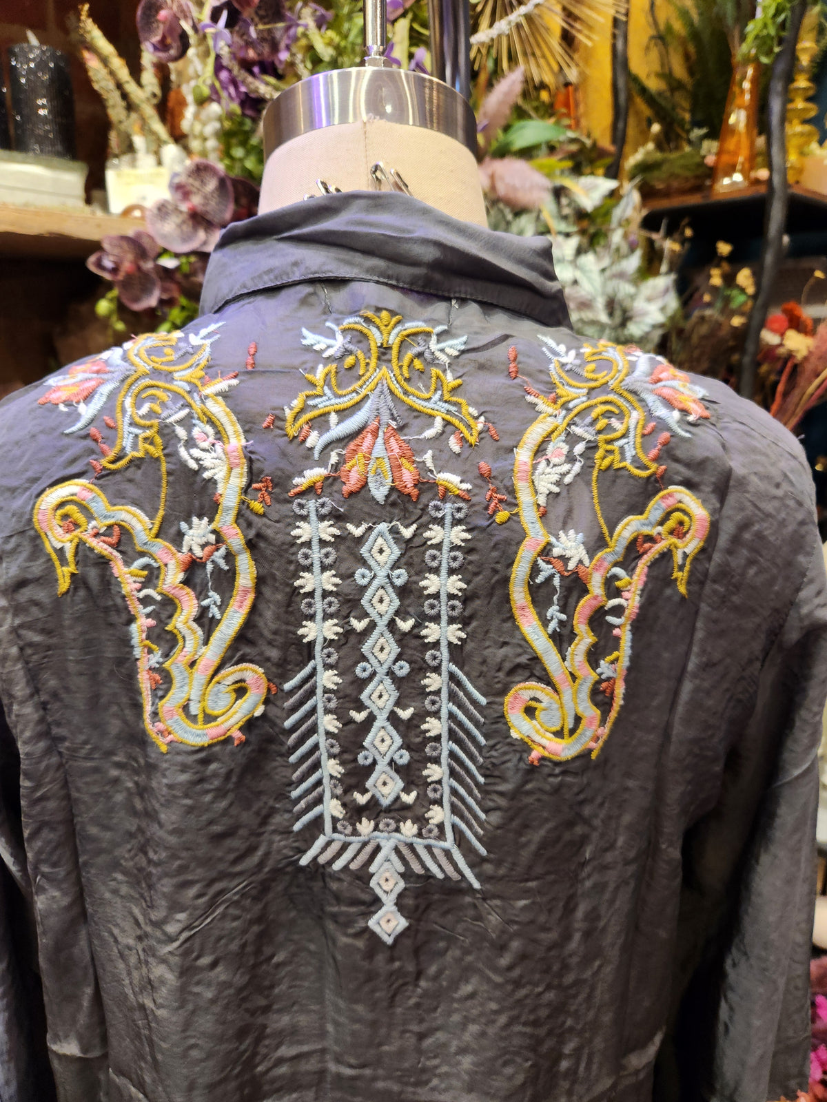 Button Up Embroidered Blouse