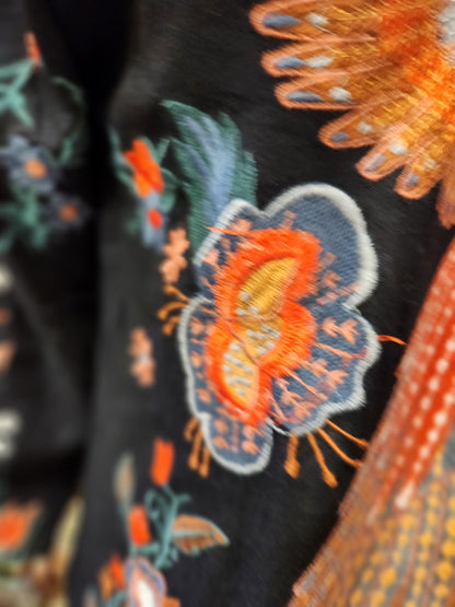 Embroidered Bird Duster