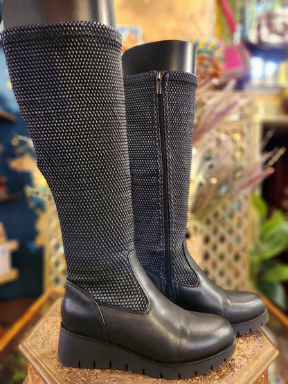 Velma Leather Wedge Boot