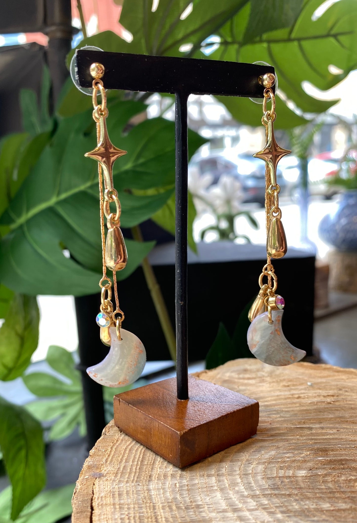 Blue Geode Moon Drops *E17