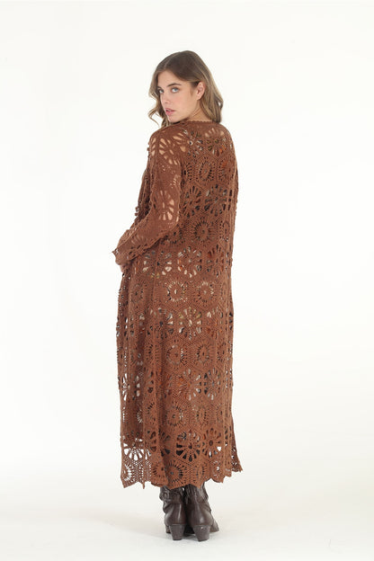 Crochet Duster - Brown