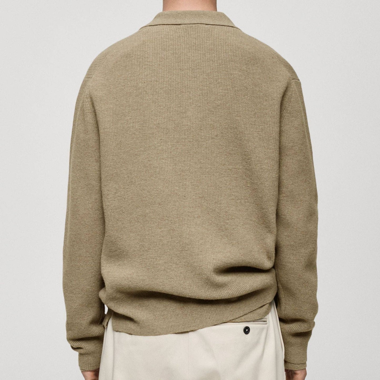 Men's Casual Knit Cardigan Sweater - Khaki